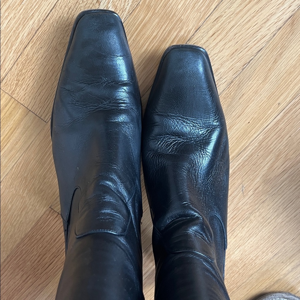 🕶️Cole Haan Paige Black Nappa Leather Stretch Pull On 3” Boot 10 Vintage Y2K - Picture 7 of 9